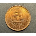 Brilliant Red UNC 1952 SA Union ½ penny coin