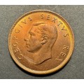 Brilliant Red UNC 1952 SA Union ½ penny coin