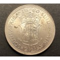 Scarce a/UNC 1960 SA Union 2 ½ shillings (half crown) silver coin - Only 15,528 minted