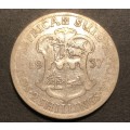 Scarce 1937 SA Union 2 shilling (florin) silver coin