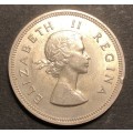 Excellent 1953 SA Union 2 shilling (florin) silver coin