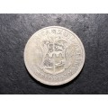 SILVER 1928 King George V South African 2 shillings (florin) coin