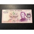 Superb UNC 1974 Uruguay 1000 peso banknote