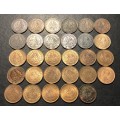 Almost Complete collection of Union of South Africa Bronze 1/4 penny coins - Please read description