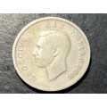 Scarcer 1944 Union of South Africa 1 shilling silver coin