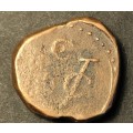 SCARCE 1783-1795 VOC `bonk` 1 Stuiver copper coin