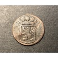 SCARCE 1732 VOC 1 Duit old copper coin