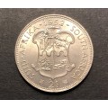 Brilliant AU+/UNC 1952 SA Union Silver 2 Shilling coin