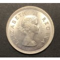 Brilliant AU+/UNC 1954 SA Union Silver 2 Shilling coin
