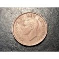 Uncommon 1939 Penny (1d) fibre coin - Decent condition