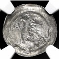 Rare NGC graded MS61 Silver 1 Pfennig coin - Between 974 and 774 years old (1050 to 1250 AD)