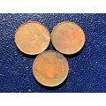 Lot of 3 - 2nd decimal series (1965 to 1990) blank copper 2 cent planchets