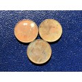 Lot of 3 - 2nd decimal series (1965 to 1990) blank copper 2 cent planchets