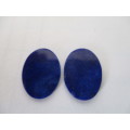 16.00x 12.00mm Oval flat cut Genuine Lapis Lazuli T. W.  5.02ct [ 2 piece]