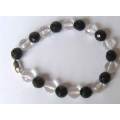 Beautiful, Crystal  and Black Onyx  - faceted beads Bracelet