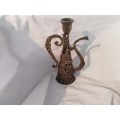 Stunning vintage brass Jerusalem Holyland Candle stick. Very detailed. Heavy and beautiful