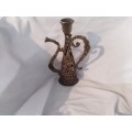 Stunning vintage brass Jerusalem Holyland Candle stick. Very detailed. Heavy and beautiful