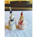 Two cute handmade bells - signed Martie