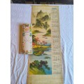 Stunning vintage chinese bamboo 1984 calendar scroll