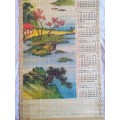 Marked down! Stunning vintage chinese bamboo 1984 calendar scroll