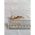 Delicate and gorgeous vintage gold tone brooch with faux pearl, marked CC