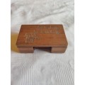 Vintage wooden business card holder box