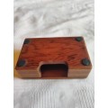 Vintage wooden business card holder box