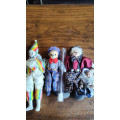 Four collectable porcelain / ceramic clown (jester) dolls - all for one price!