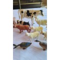 Two large lots of toy animals - farm and wild animals