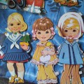 Big lot of vintage paper dolls with paper clothes and accessories