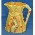 Art Deco Burleigh Ware Harvest Jug in Yellow with Rabbit