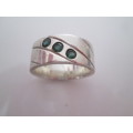 BEAUTIFUL TOURMALINE THUMB RING OR RING FINGER STERLING SILVER SEE MORE