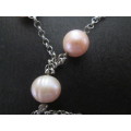 LOVELY STERLING SILVER CHAIN AND LOVELY SOFT PINK PEARLS