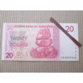 LOVELY ZIMBABWE 20 DOLLARS BANK NOTE AD2307440  2007