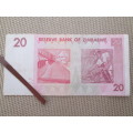 LOVELY ZIMBABWE 20 DOLLARS BANK NOTE AD2307440  2007