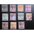 LOT OF 1945 MALAYA STAMPS USED PREVIOUSLY HINGED