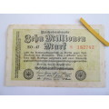 GERMANY - GERMAN/REICHS BANK NOTE/ EMPIRE OF GERMANY 1923/ 1000000 MARK/ BLACK EAGLE