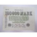 RARE-INFLATION- GERMAN/REICHSBANKNOTE 100000 MARK 1923/ BLACK EAGLE