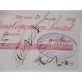 ANTIQUE CHEQUE - STEFANIS FRANCOIS NAUDE GIE -  FOUNDER OF THE VOORTREKKERS 1909