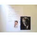 AUTOGRAPHED SIGNED POST CARD SIZE JAMES STEWART AND SEC.LETTER AND CIG. CARD