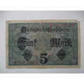 GERMANY - REICHS BANK NOTE - FUNF MARK 5 1917  T 16030588