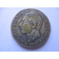 SPAIN - LOVELY 1882 SPAIN COIN 2 PESETAS SILVER