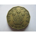 GREAT BRITAIN 1952 THREE PENCE COIN
