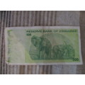 ZIMBABWE FIVE HUNDRED BANK NOTE - AA 0053705