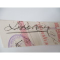 SIGNATURE OF LORD DE VILLIERS OF WYNBERG 1824-1914