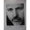 AUTOGRAPHED SIGNED AND PHOTO PETER GABRIEL GENESIS BOTH A4 SIZE