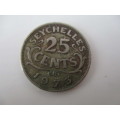 SEYCHELLES - 25c  COIN 1973  -  6 PENCE SIZE