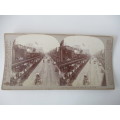 VICTORIAN - STEREOSCOPE CARD -  1800`S  -  THE BOWERY NEW YORK