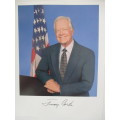 PRINTED AUTOGRAPHS JIMMY CARTER - BOTH A4  X2
