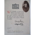 KING GEORGE  LETTER SIGNED BY  METROPOLITAN POLICE 1926